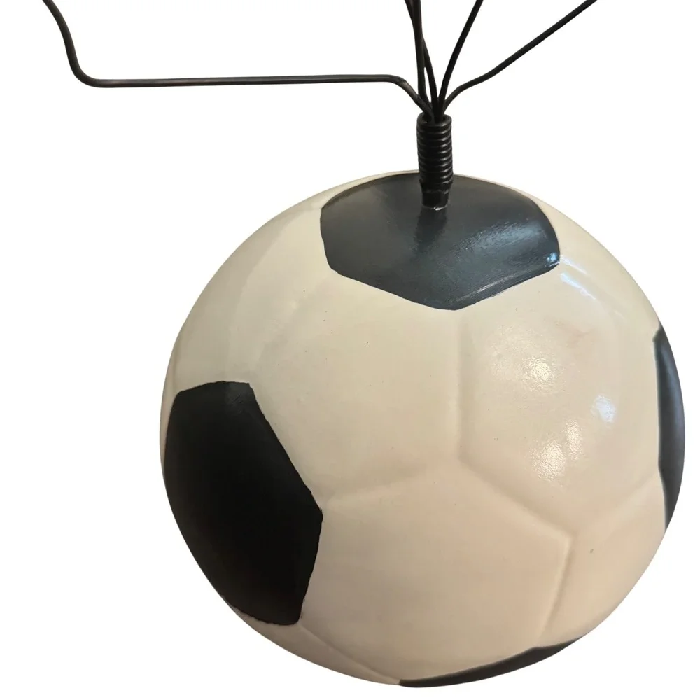 Large Soccer Ball Photo Holder with 5 Wire Photo Clips Sports Display Decoration